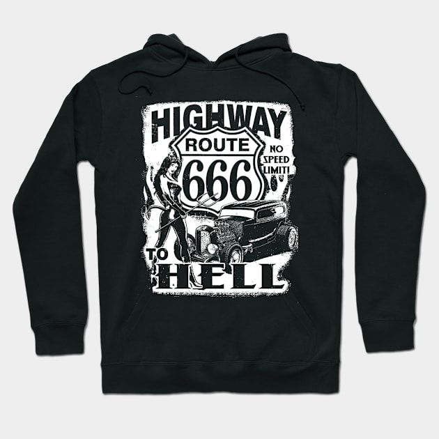 Route 666 - Highway to hell Hoodie by CosmicAngerDesign